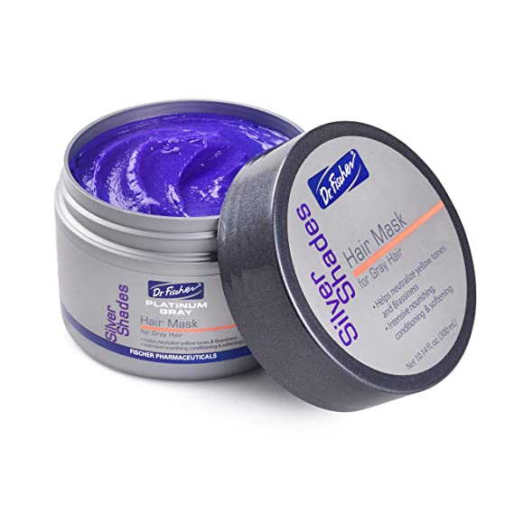 Dr. Fischer's Clarifying Platinum Purple Hair Mask- Volumizing toner and lightener for Blonde, Silver, Gray, Bleached, Highlighted & Color Treated hair - Removes Brassy/Yellow tones (13.5 fl. oz.)