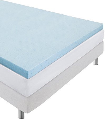 Gel Queen Size Memory Foam Mattress Topper by LENOX, 3 Inch Thick Adaptive Support Smart Pressure Point Relief Ultra Breathable Design Cooling Technology 5 Year Market Leading Warranty