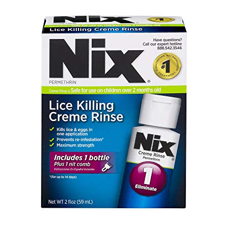 Nix Lice Killing Creme Rinse Plus Lice Removing Comb | Maximum Strength Creme Rinse | Kills Lice and Eggs While Preventing Re-Infestation | 2 Fluid Ounces