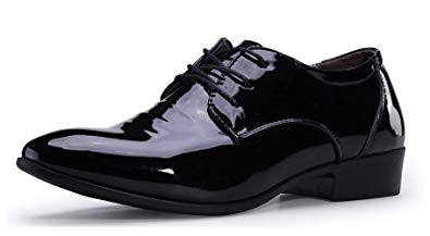 ZZHAP Men's Pointed-Toe Tuxedo Dress Shoes Casual Slip-on Loafer