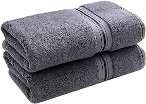 Generic 650 GSM 100% Egyptian Cotton Towel,Oversized Bath Towels-Heavy Weight & Absorbent-top Luxury Bath Towels at a Seven-Star Hotel in Dubai,28x60 inches,2-Piece (Violet)