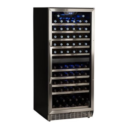 EdgeStar 110 Bottle Built-In Dual Zone Wine Cooler - Stainless Steel and Black