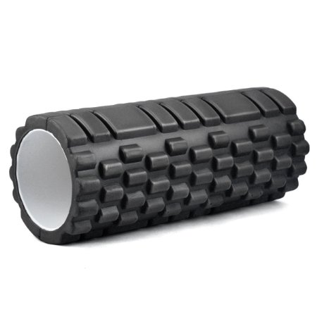 Kabalo - 1 x BLACK Textured Exercise / Yoga Foam Roller for Gym Pilates Physio Trigger Point