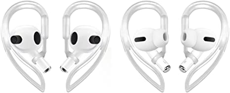 2 Pairs Ear Hooks Compatible with AirPods 3rd Generation [Multi-Dimensional Adjustable] Accessories Compatible with AirPods Pro AirPods 3 2 1 Gen(Transparent)