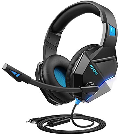 [New Edition]Mpow Gaming Headset for PS4, PC, Xbox One (254g Lightweight Edition), Wired Gaming Headphones with 3D Surround Sound, Noise Cancelling Mic, 50mm Drivers, Soft Material Computer Headset