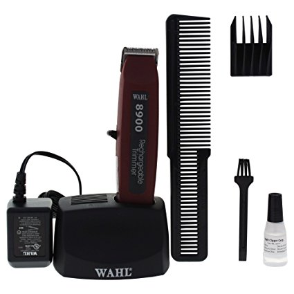 Wahl Professional Ultra Close Cordless Trimmer #8900-500 – Rotary Motor – Automatic Recharge Stand – 30 Minutes-Plus Trimming Per Charge – Red