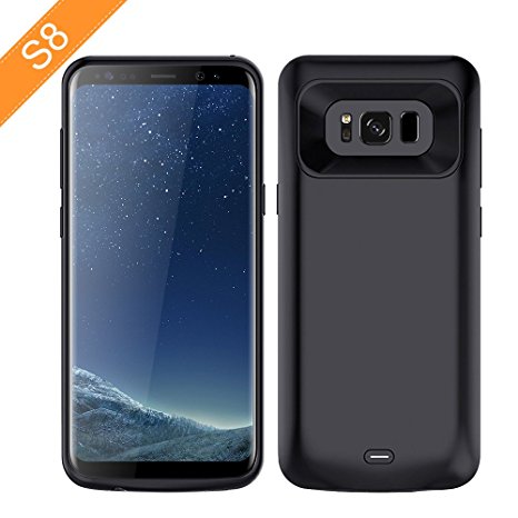 Modernway Samsung Galaxy S8 Rechargeable External Battery Case,5000 mAh Slim Protective Portable Charging Case, Power Bank Charger Case for S8-Black