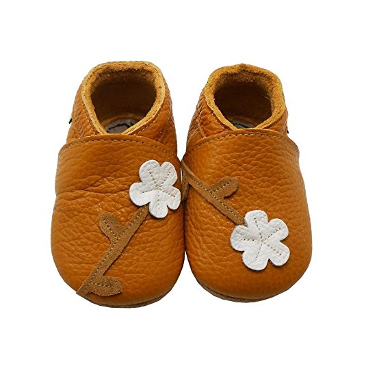 Sayoyo Baby Cute Plum Flower Soft Sole Leather Baby Shoes Baby Moccasins