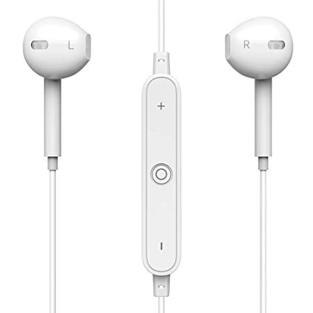 Bluetooth Headphones,GEJIN Bluetooth 4.1 3D Stereo Sound Wireless Earbuds Wireless Earbuds Noise Cancelling Mic Secure Fit for Sports, Gym, Travelling - White