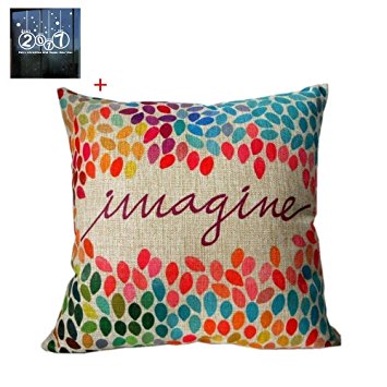 Pillowcase, Ammazona Cotton Linen Square Decor Throw Pillow Case Colorful Imagine Cushion Cover 18 inch