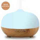 Essential Oil DiffuserFrosted Glass Exterior-2016 New VersionURPOWER 300ML Ultrasonic Cool Mist Humidifier 4 Timer Settings Auto Shut off Aroma Diffuser with 7 Color Lights for HomeBaby RoomYago