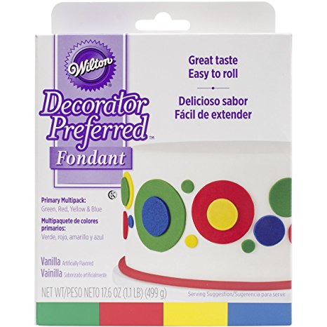 Wilton 710-2311 Primary Decorator Preferred Fondant, Assorted, 4-Pack