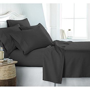 Egyptian Luxury 1800 Hotel Collection Bed Sheet Set - Deep Pockets, Wrinkle and Fade Resistant, Hypoallergenic Sheet and Pillow Case Set - (Queen,Black)