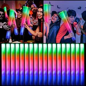 32Pcs Foam Glow Sticks Bulk,Bietrun Light Sticks for Parties Ultra Durable,LED Light up Foam Sticks with 3 Modes Colorful Flashing,Glow Wands Party Favor for Wedding Dance Props,Reception,Concert,Kid