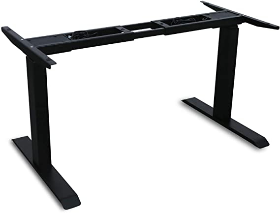 AITERMINAL Electric Standing Desk Frame Dual Motor Height Adjustable Desk Motorized Stand Up Desk-Black(Frame Only)