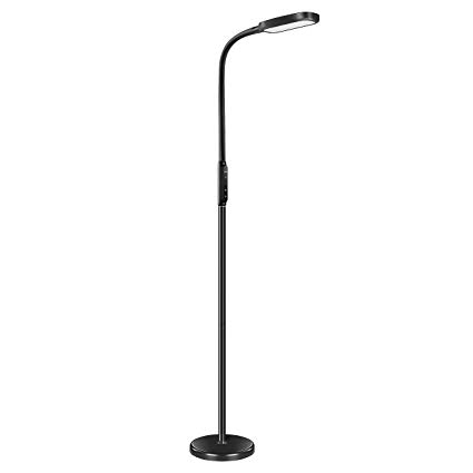Floor Lamp, Miroco Adjustable LED Floor Light, Dimmable Reading Standing Lamp with 3 Color Temperatures & 5 Level Brightness, 1815 Lumens, Flexible Goosneck for Sewing Living Room Bedroom Office