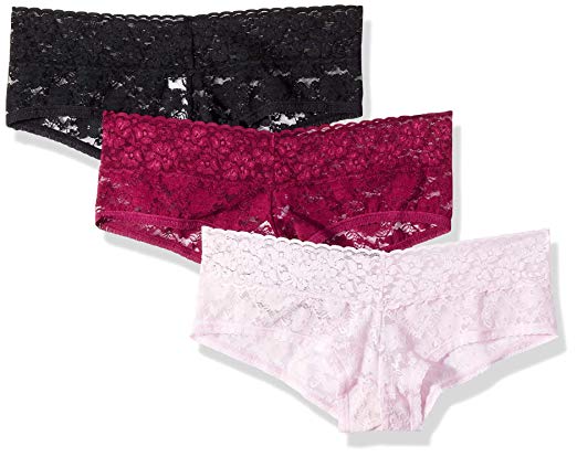 Mae Women's Lace Cheeky Hipster Panty, 3 pack