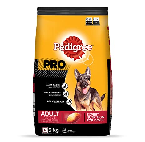 Pedigree PRO Adult Dry Dog Food for Large Breed Active Dog, 3kg Pack