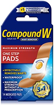 Compound W Wart Remover One Step Pads, 14 Count