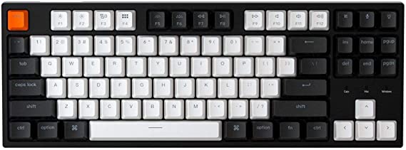 Keychron C1 Mac Layout Wired Mechanical Keyboard, Gateron Brown Switch, Tenkeyless 87 Keys Double Shot ABS keycaps Computer Keyboard for Windows PC Laptop, White Backlight, Type-C Cable