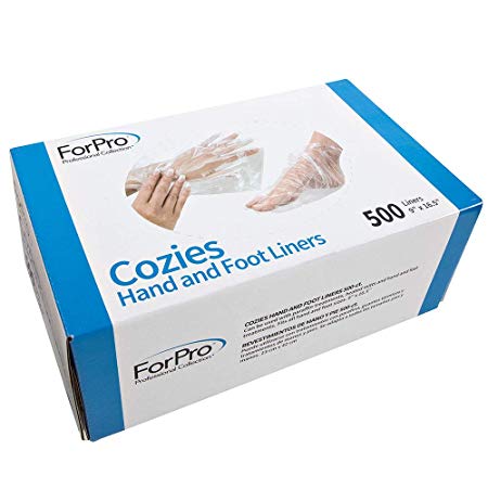 ForPro Cozies Hand and Foot Liners, Paraffin Treatments, Heated Mitts, Hand/Foot Treatments, 9 W x 16.5 L Inches, 500-Count