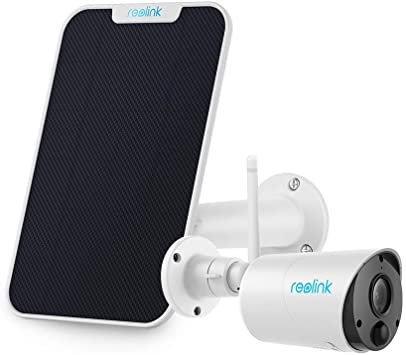 Reolink Argus Eco with Solar Panel (White) Bundle - Wireless Camera Rechargeable Battery Solar Capable Cloud Storage 1080P Home Security IR Night Vision SD Socket 2-Way Audio Motion Detection