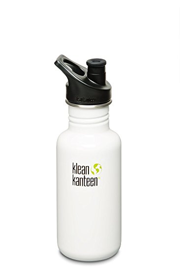 Klean Kanteen Classic Stainless Steel Bottle with Sport Cap, Glacier White - 18-Ounce