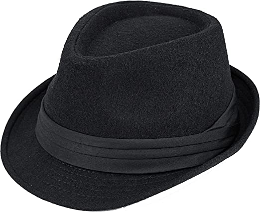 Men Classic Fedora-Hat Felt Manhattan-Gangster-Trilby with Band Unisex Women's Structured Trilby Fedora Hat…
