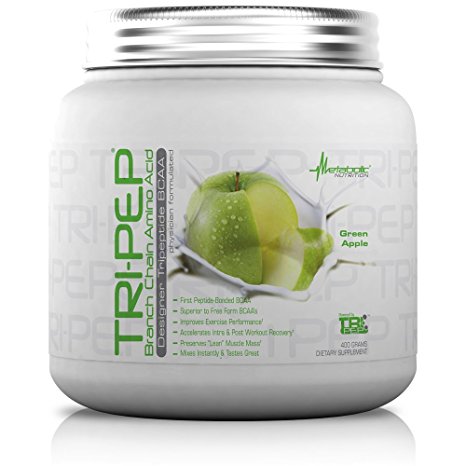 Metabolic Nutrition, TRIPEP, 100% Tri-Peptide Branch Chain Amino Acid, BCAA Powder, Pre Intra Post Workout Supplement, Green Apple, 400 grams (40 servings)