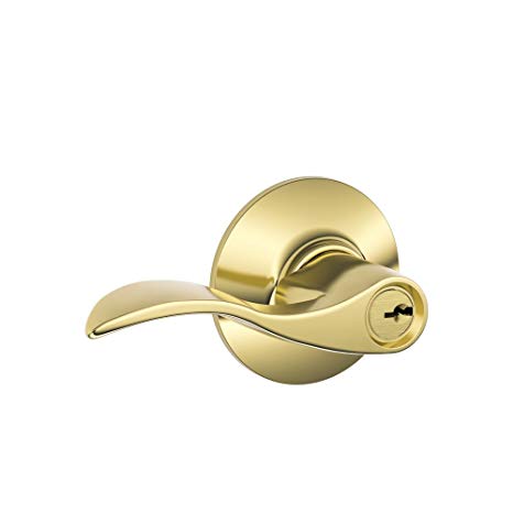 Schlage F51VACC505 Accent Entry Lever, Bright Brass