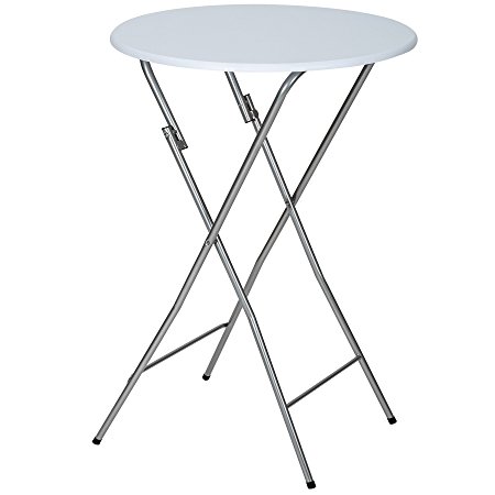TecTake Round Foldable Bar Bistro Table White, Height: approx. 110 cm