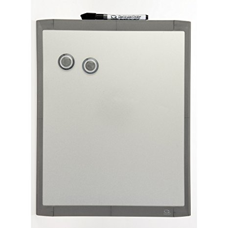 Quartet Stainless Steel Finish Magnetic Dry-Erase Board, 11 x 14 Inches, Graphite Gray Frame (MHOS1114)