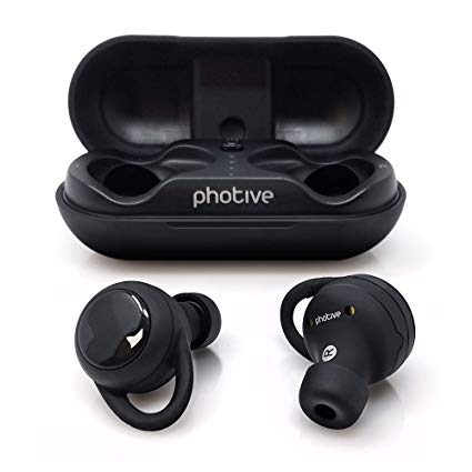 Photive Wireless Bluetooth 5.0 Earbuds- IPX7 Waterproof Bluetooth Headphones with Charging Case and Easy Connect Pairing