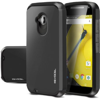 Moto E 2nd Gen Case Evocel Dual Layer Armor Protector Case For Motorola Moto E2 2nd Generation  2015 Release Cricket  Boost Mobile  Sprint  Verizon  Virgin Mobile - Slate