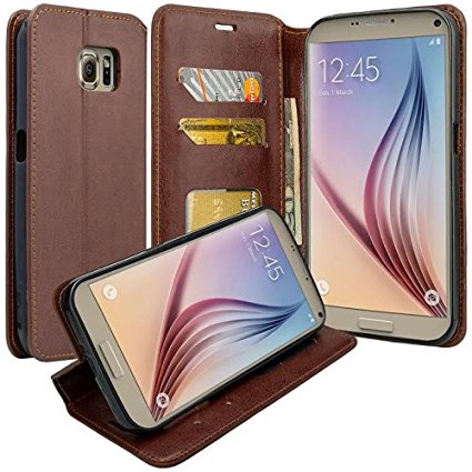 Galaxy Note 7 Case, Samsung Galaxy Note 7 Wallet Case, Flip Folio [Kickstand Feature] Pu Leather Wallet Case with ID&Credit Card Slot For Galaxy Note 7, Brown Leather