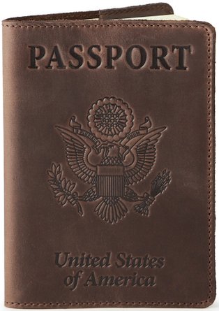 Shvigel Leather Passport Cover - Holder - for Men and Women - Passport Case