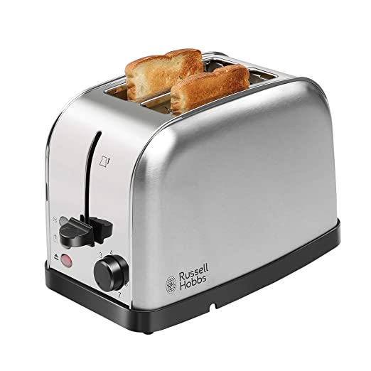 Russell Hobbs 18780 720/850 Watt Premium Stainless Steel 2 Slice Automatic Pop-up Toaster with 2 Year Manufacturer Warranty