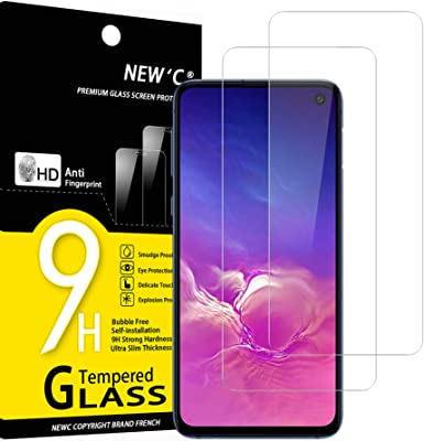 NEW'C 2 Unidades, Protector de Pantalla para Samsung Galaxy S10e, Antiarañazos, Antihuellas, Sin Burbujas, Dureza 9H, 0.33 mm Ultra Transparente, Vidrio Templado Ultra Resistente