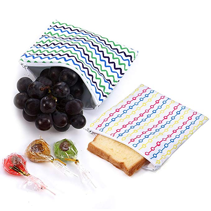 Reusable Snack Bag Sandwich Bags Eco-Friendly Lunch Baggies for Kids 2 Pack(ZHU)