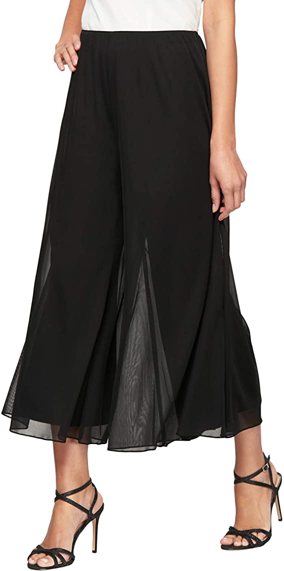 Alex Evenings Women's Cropped Wide Leg Dress Pant (Petite Regular Plus Sizes)