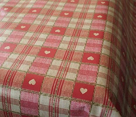 Sweetheart Check RED PVC Vinyl Oilcloth Tablecloth by Karina Home 200 x 137cm