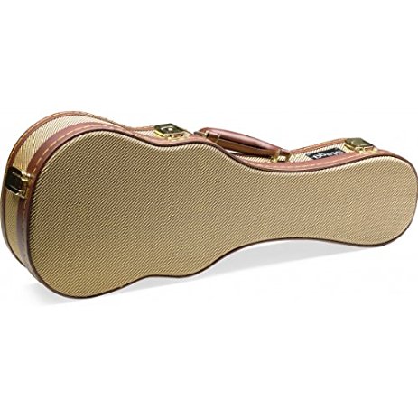 Stagg GCX-UKS Deluxe Hard Case for Soprano Ukulele - Vintage Gold Tweed