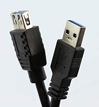 rhinocables USB 3.0 SuperSpeed Data Extension Cable USB A Male to A Female Extender Black or Blue 2m, 3m and 5m lengths (3m, Black)