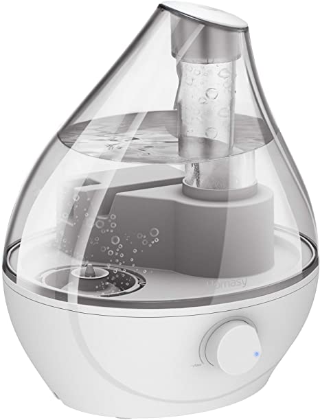 Homasy Cool Mist Humidifiers, BPA-Free Humidifiers for Bedroom, 22dB Whisper Quiet, Humidifiers for Nursery, Auto Shut Off, Up to 24 Hours of Run Time, Air Humidifier for Plants, Pets, Office, Grey