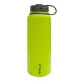 Lifeline 7502LM Lime Stainless Steel Wide Mouth Water Bottle - 40 oz Capacity