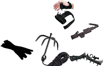 Ace Martial Arts Supply Ninja Grappling Hook, Hand Spike, Foot Spike, Ninja Belt, Tabi Sock, and Combo Set