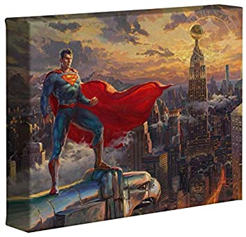 Thomas Kinkade Studios DC Superman Protector of Metropolis 8" x 10" Gallery Wrapped Canvas