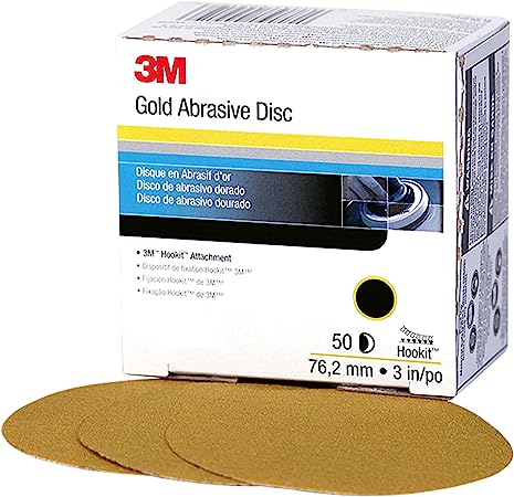 3M Hookit Gold Disc, 00912, 3 in, P500, 50 discs per carton