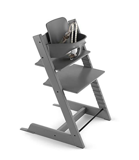 Stokke 2019 Tripp Trapp High Chair, Includes Baby Set, Storm Grey