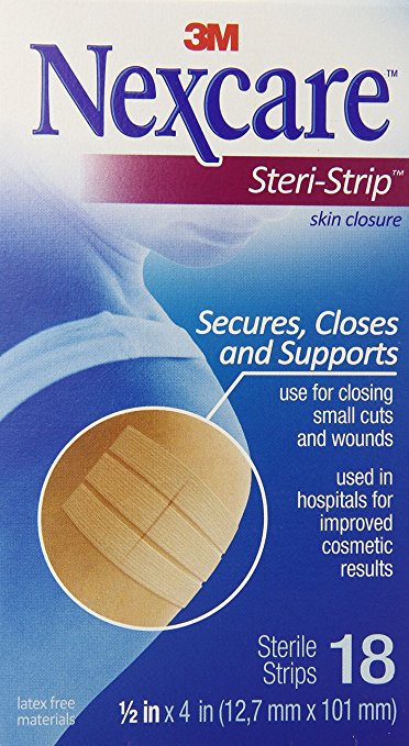 Nexcare Steri-Strip Skin Closure, 1/2 Inch x 4 Inch, 18 Count